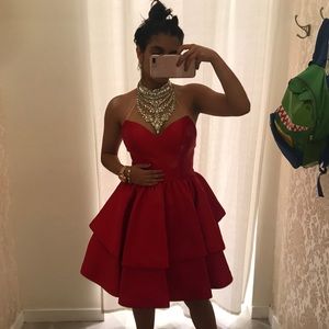 Red short prom dress